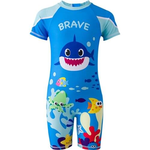 3~12Y One Piece Kids Cartoon Swimsuit Quick-Dry Breathable Swimwear Baby Children Wetsuit Beach Pool Wear Girls Boy Bathing Suit