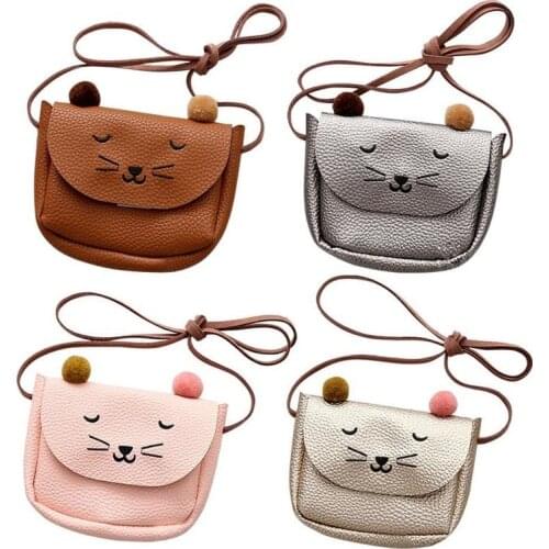 Mini Shoulder Bag Cute Cat Ear Messenger Bag Women Kids All-Match Key Coin Purse Cartoon Lovely Handbags Simple girl Clutch