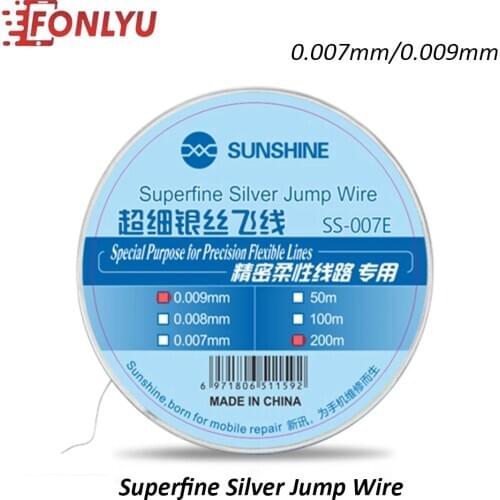 0.007mm Superfine Silver Jump Wire Ultra-fine Silver Wire Fly Line Precision Flexible Circuit Dedicated SS-007E Phone Repair