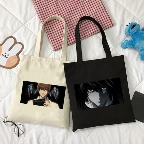 Japanese Anime Death Note Fashion Canvas Bag Large Capacity Women Bag Shopper Harajuku Goth Punk Vintage Shoulder Strap Handbag