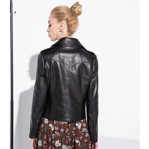 Genuine Leather Autumn Winter Jacket Women Real Sheepskin Coat Korean Vintage Motorcycle Jackets Chaqueta 1851 MY1968