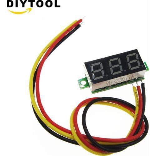 0.28 Inch DC 0-100V LED Mini Digital Voltmeter Blue/red/green/yellow LED Display Volt Meter Gauge Voltage Panel Meter 3 wires