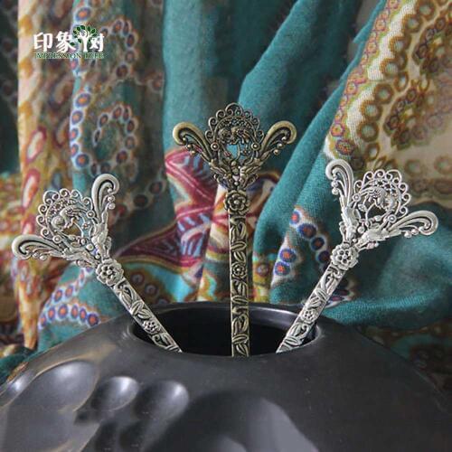 134x40mm Alloy Hairpin Hair Sticks Short Thin Bird Slender Kanzashi Vintage Color Hairpin For Women DIY Hair Ornaments 1071