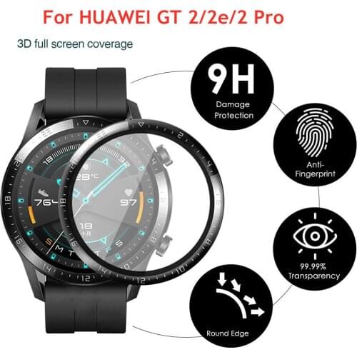 2pcs Protective Glass Film For Huawei Watch GT 2e 46mm GT2 42mm GT2 Pro Curved Soft Fibre Smartwatch Full Screen Protector film