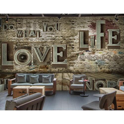 Custom Print 5d Papel Murals 3d Bricks Wallpaper Murals 3D Photo Mural Wall paper for cafe coffee Sofa Background 3d Wall Murlas