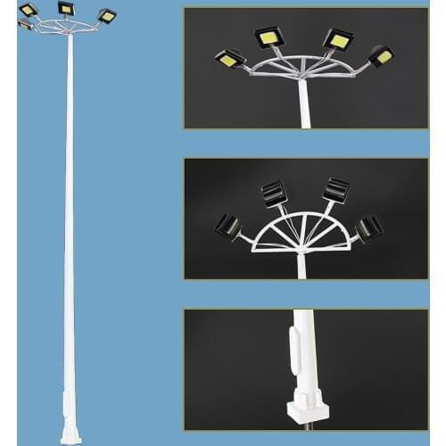 4pcs HO/N Scale Plaza Lamppost 1:87/1:150 Playground Street Lights Bright White 4-Leds LSL12 Model Railway