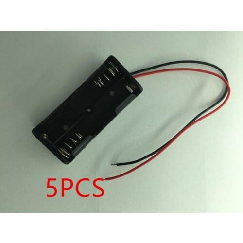 5PCSX2 Parts 2 Pin Plastic Black 2x1.5V AAA Battery Case Cell Phone Holder