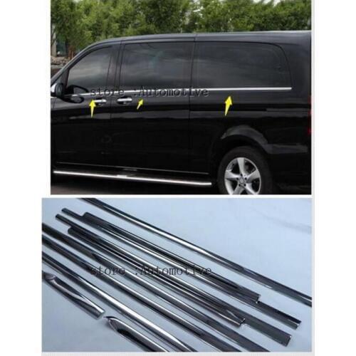 Car window accessories Cover Trim for Mercedes-Benz Vito 2016 2017 Styling ( 5370cm ABS Chrome ) ( 5140cm stainless steel )