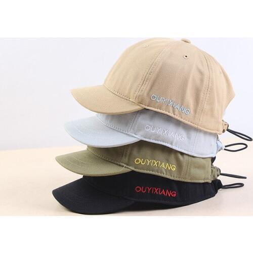 New 2020 Short Brim Baseball Cap Adult Summer Pure Cotton Sun Hats Big Head Men and Women Plus Size Snapback Caps