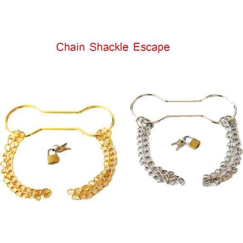 Chain Shackle Escape Handcuff Escape - Silver Color Magic Tricks Stage Close-Up Street Accessories Gimmick Comedy Mentalism