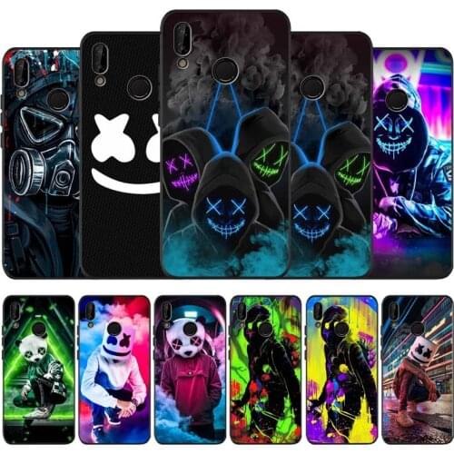 DJ Man Antigas mask Black Soft Phone Case For Huawei P40 P30 P20 Mate 10 20 30 40 Pro lite Plus P smart 2019 2020 TPU Cover