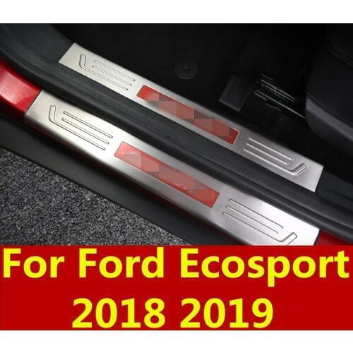 Black titanium All-inclusive welcome pedal modification door sill parts Interior decoration For Ford Ecosport 2018 2019