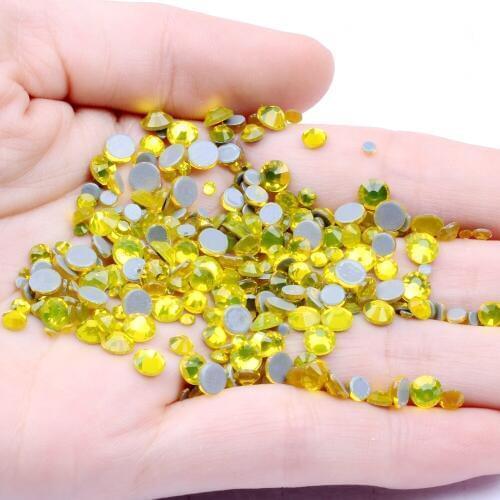 CITRINE Color Hotfix Strass Rhineston Glass Stones Appliques For Fabric Garments Supplies