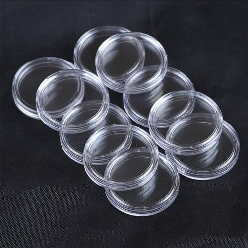 10PCS Transparent Small Round Commemorative Coin Holder For Coin Collection Plastic Clear Coin Capsules Box Dia.25mm 32mm 35mm