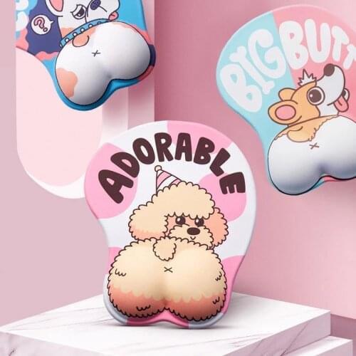 Ergonomic Mousepad With Wrist Support Mouse Mat Soft Silicon Gel Anime 3D Mouse Pad