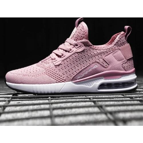Air Cushion Sneakers Women Outdoor Black Pink Running Shoes for Woman Breathable Sports Gym Woman Trainers Lace Up Walking 40
