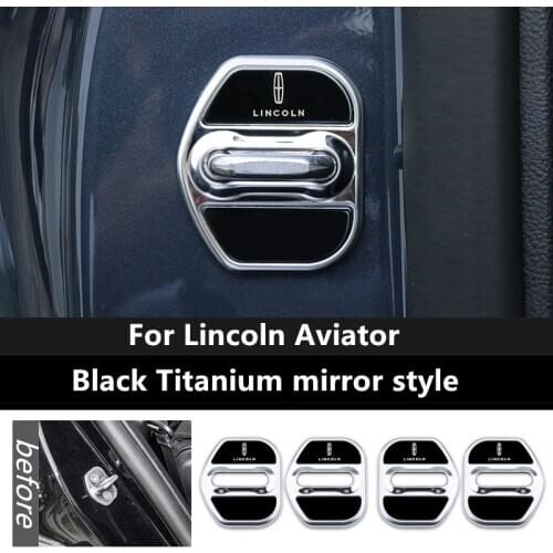 Car Door Lock Cover For Lincoln Aviator Stainless Steel Lock Sticker Protective Interior Decoration Accessories