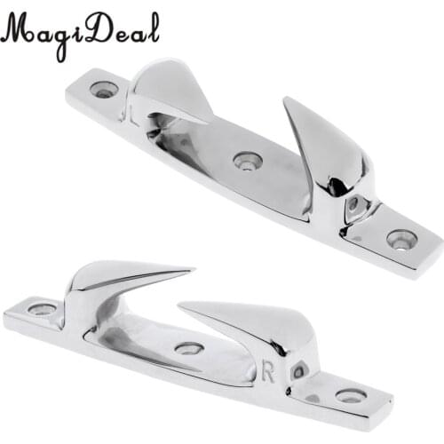 MagiDeal 1 Pair 119mm Skean Fairlead Marine Boat Bow Cleat Chock Yacht Deck Mooring Rope Cleat - Polished 316 Stainless Steel