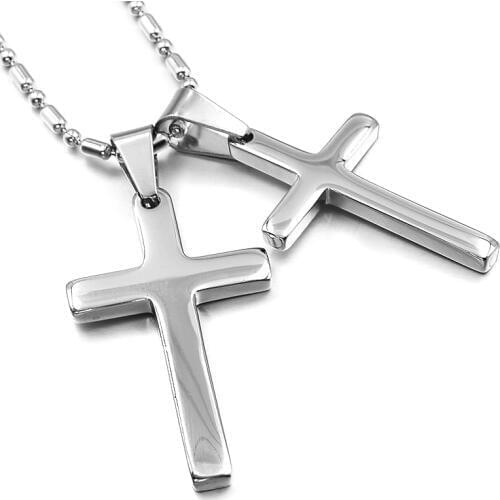 Fashion Jewelry Accessories,Crucifix Lovers Pendant Necklace for Men Women Silver Color Charms Small Cute Cross jewellery,WP845