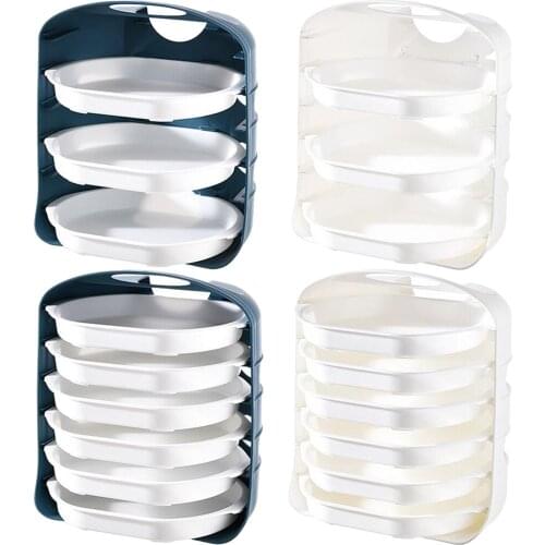 Multi-Layer Side Superposable Removable Tableware Storage Tray Dishes Rack Dish Holder for Kitchen Organizer Plate Keep Fresh