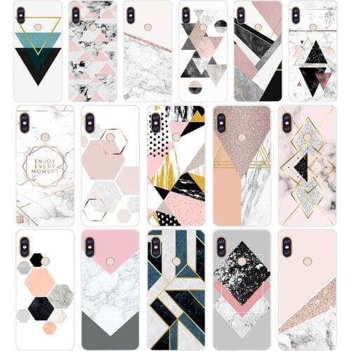 148SD Funny Geometry Splice Soft Silicone Tpu Cover phone Case for xiaomi redmi 5A 5Plus note 5 5A Pro mi 6