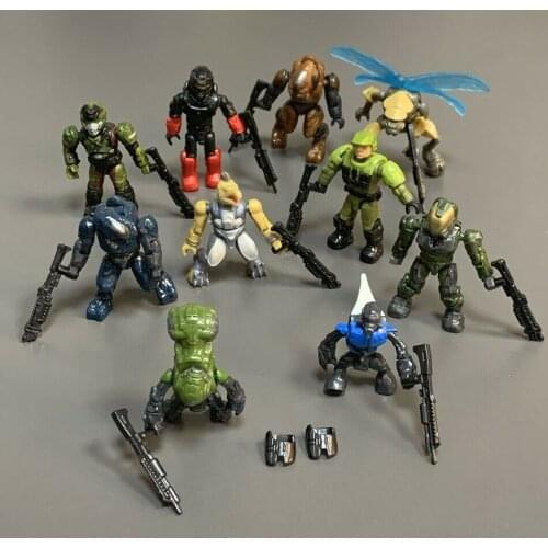 Lot Mega Bloks Construx Halo Unsc Spartan Master Chief Building Blocks Construction Figures & Gun Accessories Toys Model