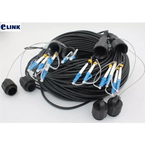 200mtr Outdoor DVI LC-LC Fiber optic Patch cord waterproof 6 cores SM MM Armored CPRI TPU cable multimode FTTH FTTA jumper ELINK