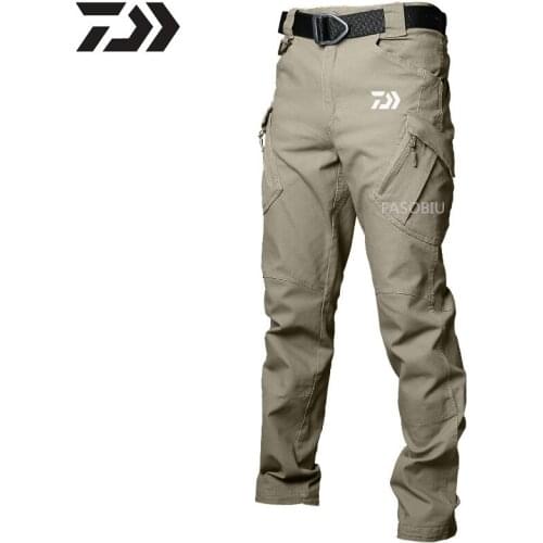 Daiwa Fishing Clothes Cotton Camouflage Breathable Pocket Soft Solid Spring Fishing Pants Daiwa Outdoor Camping Hiking Sport
