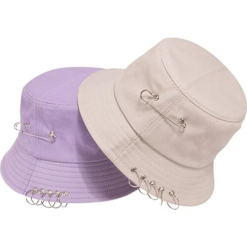 New Women Casual Cotton Floppy Bucket With Iron Ring Outdoor Adult Man Sport Sun Hat Fisherman Caps Panama Gorros