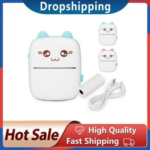Portable Wireless Bluetooth4.0 USB Printer Photo Pocket Homework Printer lovely pink blue mini Thermal Printer New Product