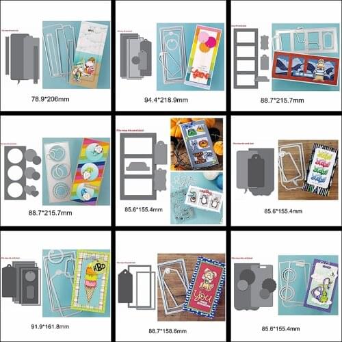 Mix Banner Square Round Frame Heart Hollowed Metal Cutting Dies Make Cards Scrapbook Stencils New 2021 Die Cut Template Diy Hot