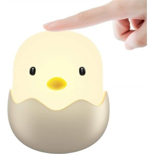 LED Night Light Egg Chick Shape Night lamp Soft Cartoon Baby Nursery Bedroom Rechargeable Lamp for Children Birthday Gift