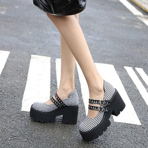 Patent Leather Fashion Thick Bottom Casual Shoes Spring fall Punk Platform Shoes Woman Hot Sale Gladiator Shoes Women Pumps