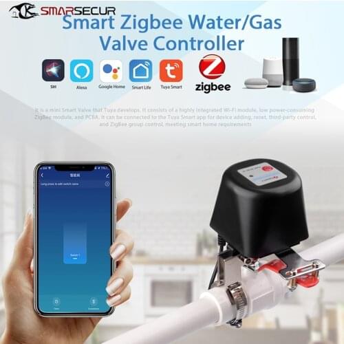 Tuya Zigbee Smart Valve Water/Gas Valve Smart Home Automation Control Compatible With Alexa Google Home Shut Off Controller