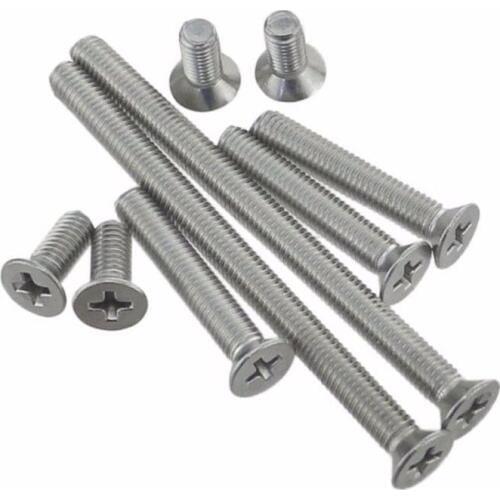 50pcs M2 M2.5 M3 M4 Metric Thread 304 Stainless Steel flat head cross Countersunk head screw