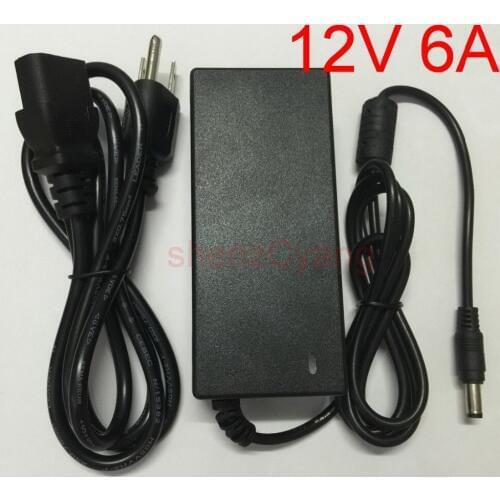 1PCS High quality IC solutions DC 12V 6A Switch power supply, 72W LED power adapter,EU, US ,UK ,AU Plug