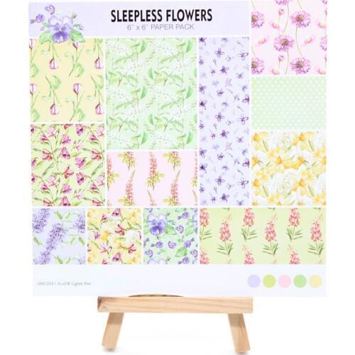 YPP CRAFT 12pcs 6" Single-side Printed Flowers Pattern creative papercraft art paper handmade scrapbooking kit set book