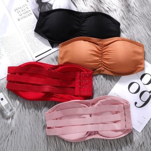 New Sex Bras For Women Tube Top Bralette High Quality Strapless Bandeau Bra Removable Padded Tube Bra Top Female For Small Chest
