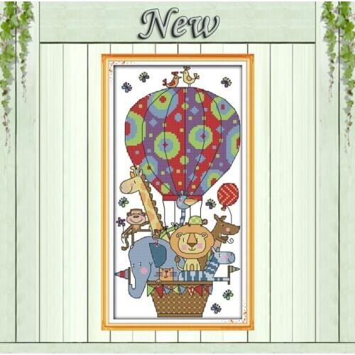 Animal Air travel home decor painting counted print on canvas DMC 14CT 11CT Chinese Cross Stitch Needlework Sets Embroidery kits