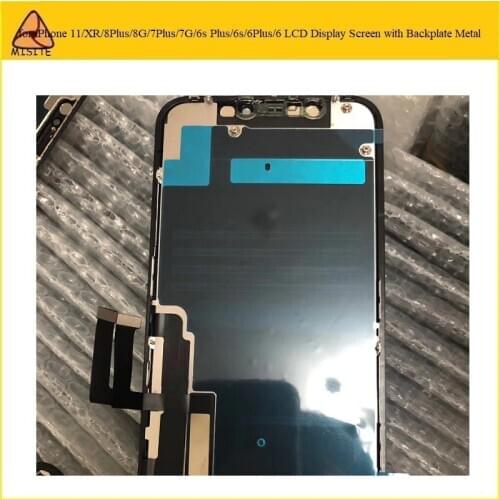 1Pc AA++ Tested for iPhone 11 XR 8 7 6s 6 Plus LCD Display Touch Screen Digitizer Assembly with Middle Frame Metal Cover