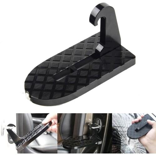 1 PCS Universal Folding Car Door Hook Step Mini Foot Pedal Ladder Auxiliary Pedal Roof Foldable Stepping Ladder Foot Peg Black