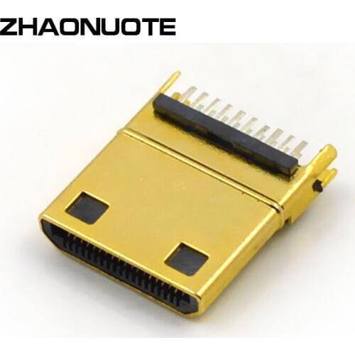 100pcs HDMI C Splint Type 1.0 Metric Head 180 Degree Vertical 19PIN Gold-plated Interface DC Power Supply Connector