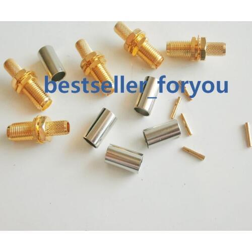10X SMA female jack RF Connector crimp for RG58 RG142 RG400 LMR195 cable