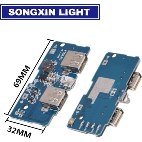 18650 Dual Micro USB 3.7V to 5V 2A Boost Mobile Power Bank DIY 18650 Lithium Battery Charger PCB Board Step Up Module With LED