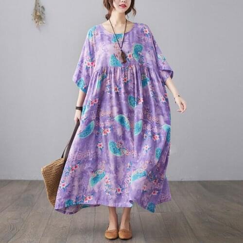 2021 Summer Holiday Beach Women Dress Sundress Cotton Female Lady Vestidos Plus size Maxic Print Dresses