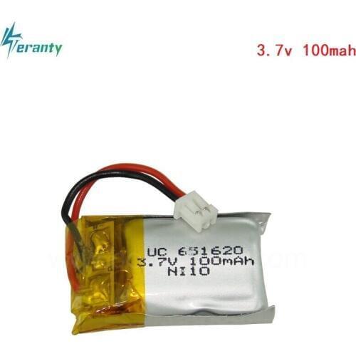 3.7v 100mah/120mah 20c For Cheerson CX10 CX-10 CX-10A RC Helicopter/RC quadcopter 3.7 V 100 mah Li-po battery 651620 1.25mm Plug
