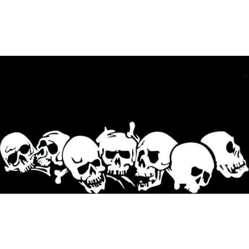 30*8cm Cool Skull Car Stickers Waterproof Decals Black Silver Art Scary Halloween decoration for Cars styling auto products art