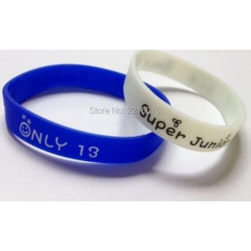 300pcs K-POP Super Junior SJ ONLY 13 wristband silicone bracelets free shipping by DHL express