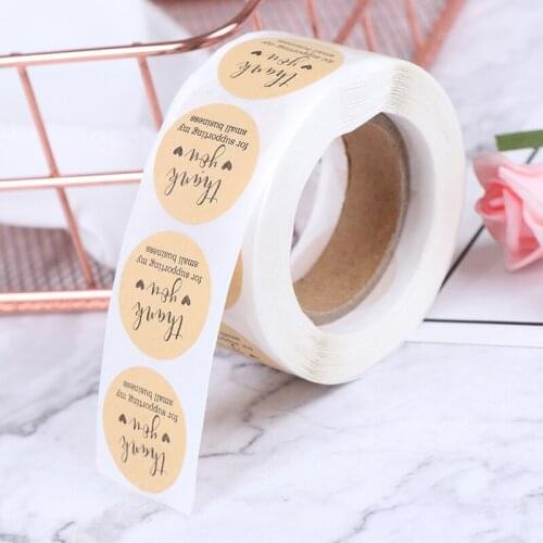 500pcs 1 inch Label Stickers Cute Circle Paper Thank You Seal labels For Your Order and Handmade Stationery Stickers