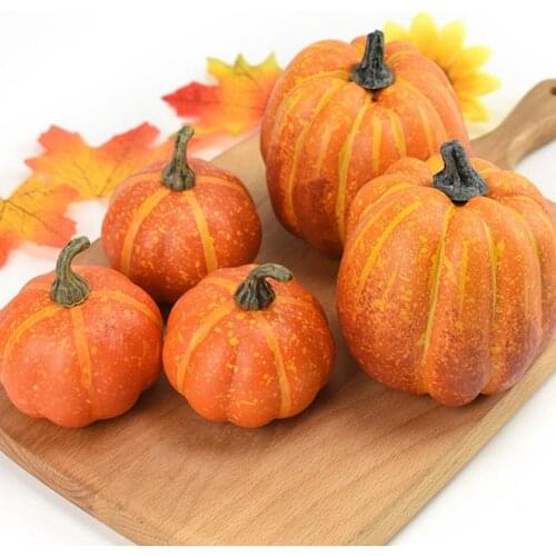 7Pcs Decorative Pumpkin Fake Food Thanksgiving Halloween Decorations For Home Autumn Decoration Ornament Photography Props